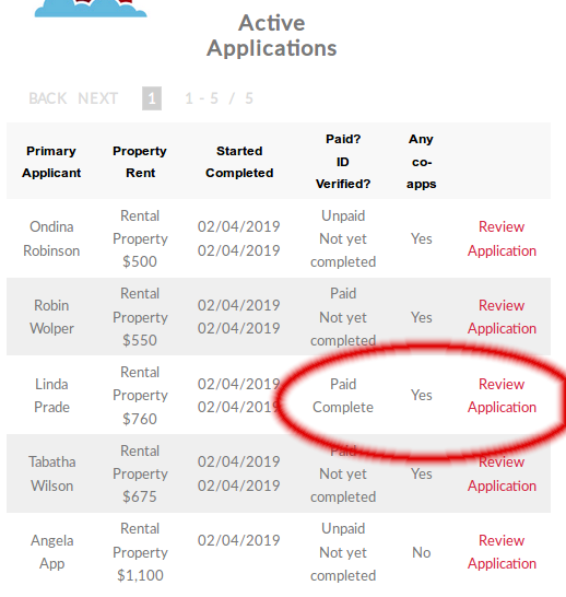 Screenshot of how to review a screening report - Step 4